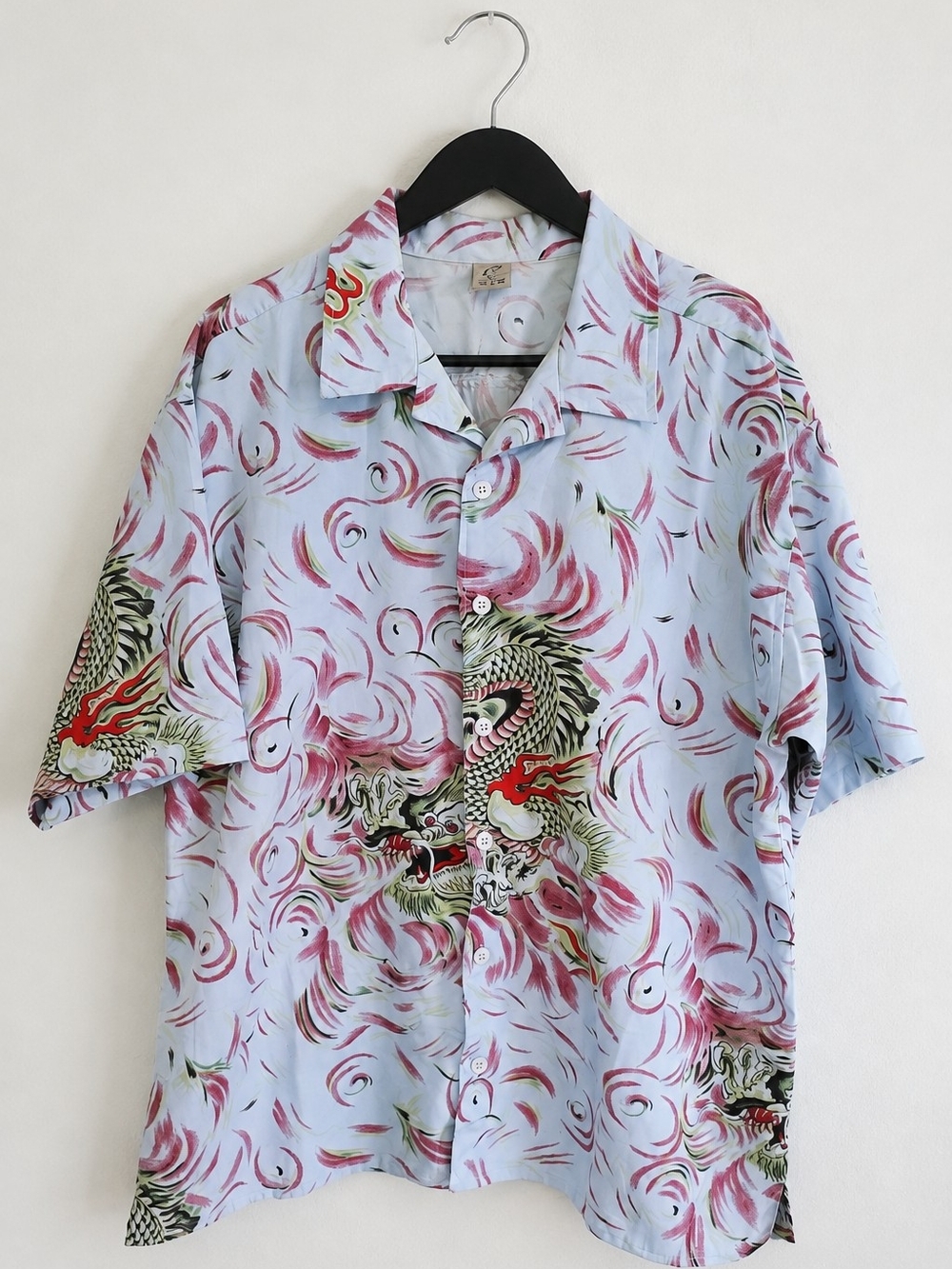4/$15🟢Claudio Nucci Light Blue Dragon Print Button Down